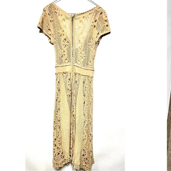 Anthropologie Moth Crochet Cloud Dress in Beige S RARE - Picture 6 of 6